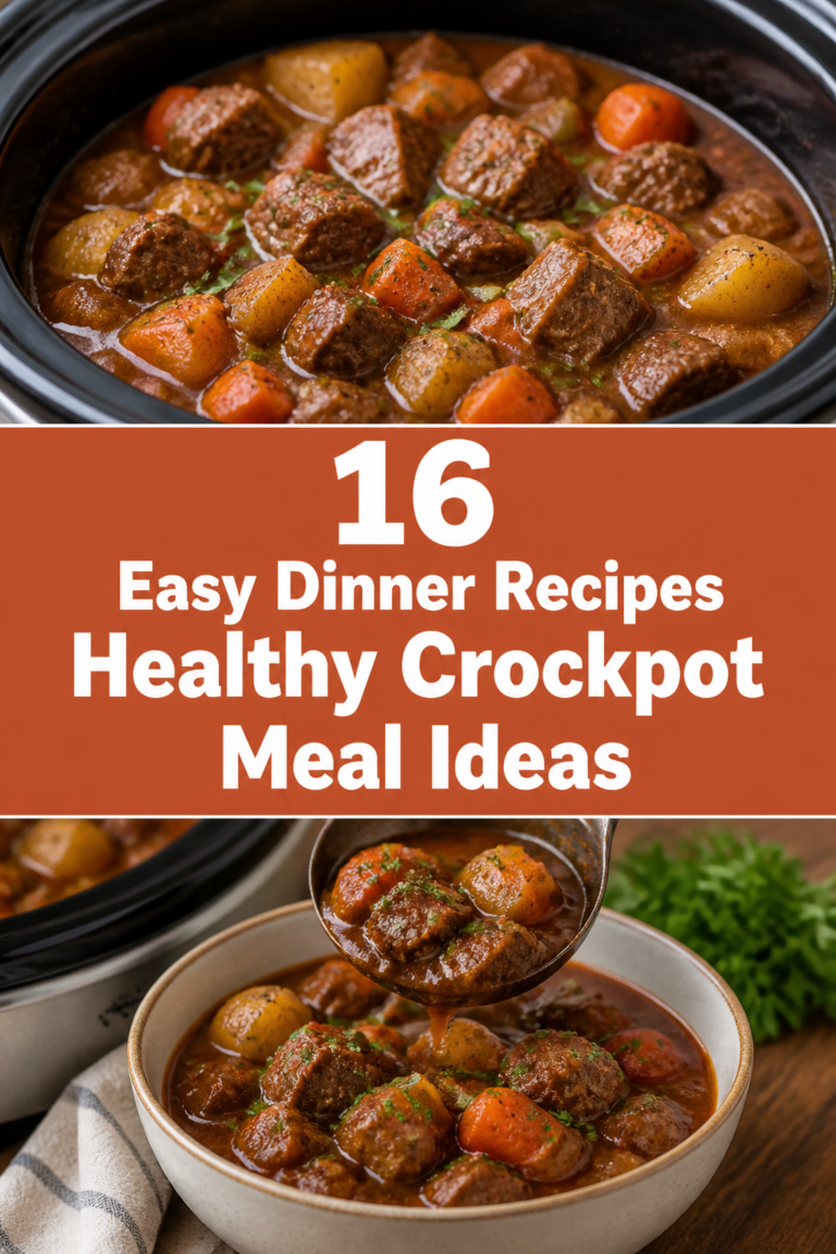 🍲 16 Easy Dinner Recipes Healthy Crockpot Meal Ideas